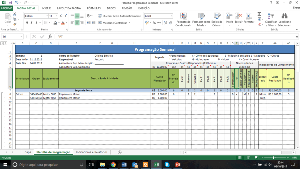 Planilha De Programa o Semanal Consultoria E Solu es Em Gest o De 